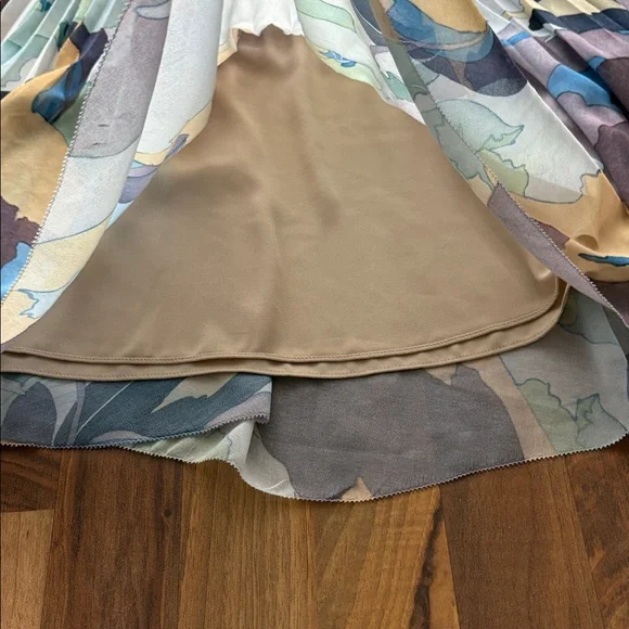 Wilfred pleated skirt from Aritzia, featuring a watercolor-style iris print - Picture 6 of 12